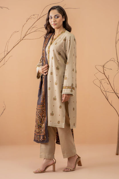 Kayseria | Winter Khaddar 24 | C6071-2 L Beige Slub Khaddar