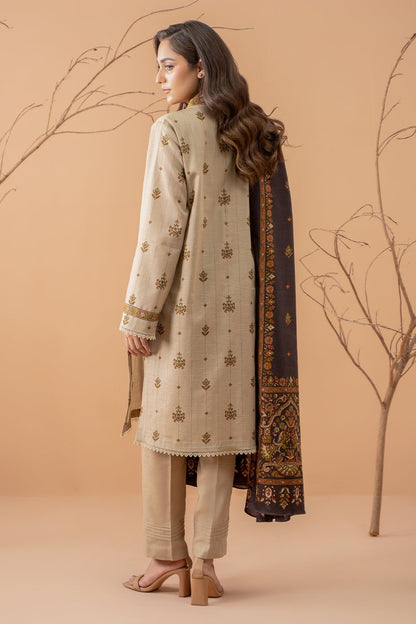 Kayseria | Winter Khaddar 24 | C6071-2 S Beige Slub Khaddar