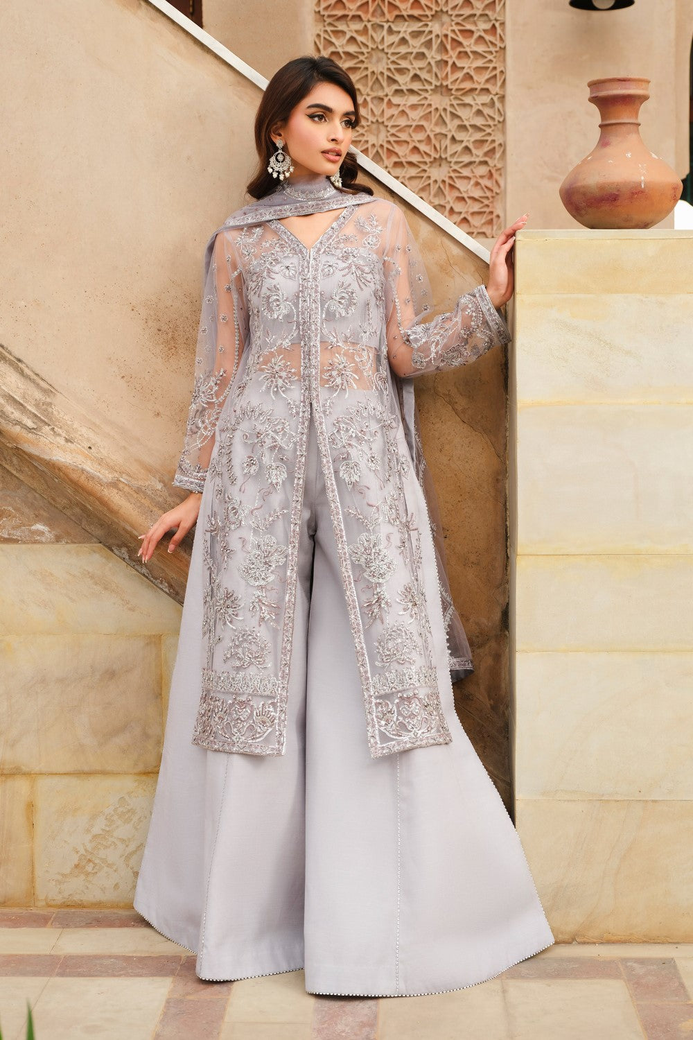 Maryum N Maria | Musk Formals | CELESTIA - FS40040 XS Gray Net