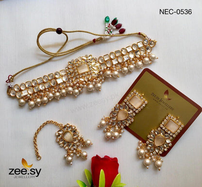 Kundan Necklace-0536 Champagne