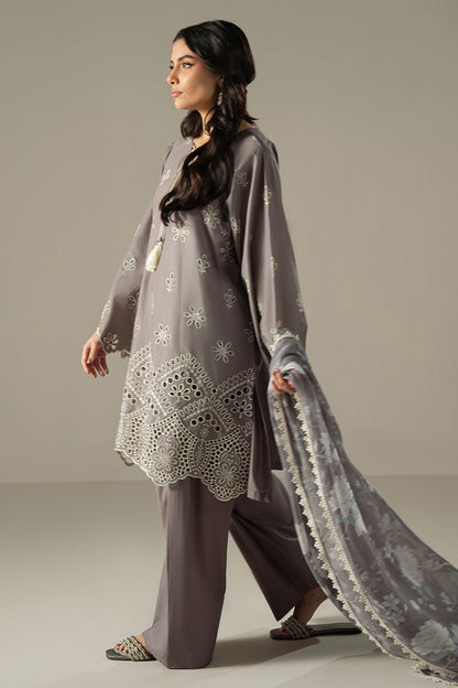 Cross Stitch | Chikankari Lawn 25 | WHISPER ASH XL Gray Lawn