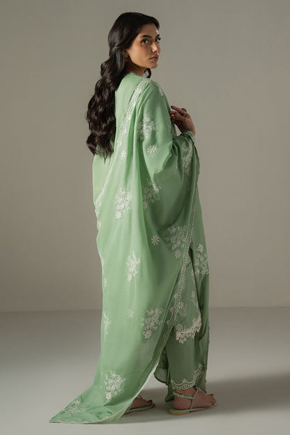 Cross Stitch | Chikankari Lawn 25 | SAGE GARDEN S Sage Green Lawn