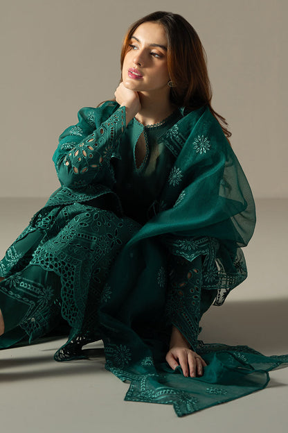 Cross Stitch | Chikankari Lawn 25 | VERDENT FLORA XL Teal Green Lawn