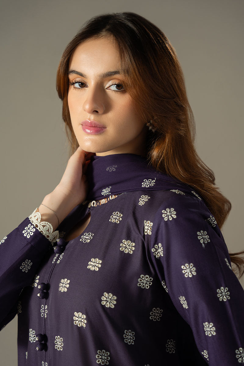 Cross Stitch | Chikankari Lawn 25 | INDIGO ROYAL M Dark Purple Lawn