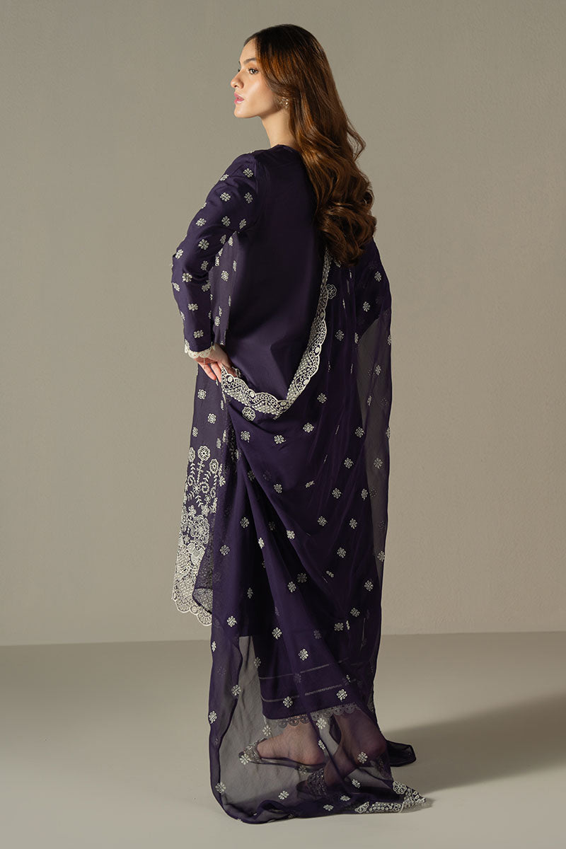 Cross Stitch | Chikankari Lawn 25 | INDIGO ROYAL S Dark Purple Lawn