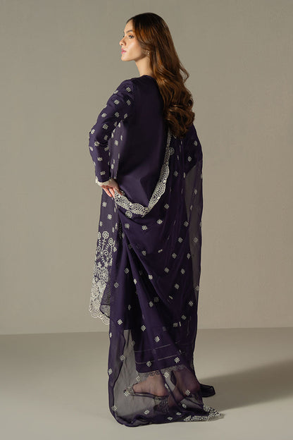 Cross Stitch | Chikankari Lawn 25 | INDIGO ROYAL S Dark Purple Lawn
