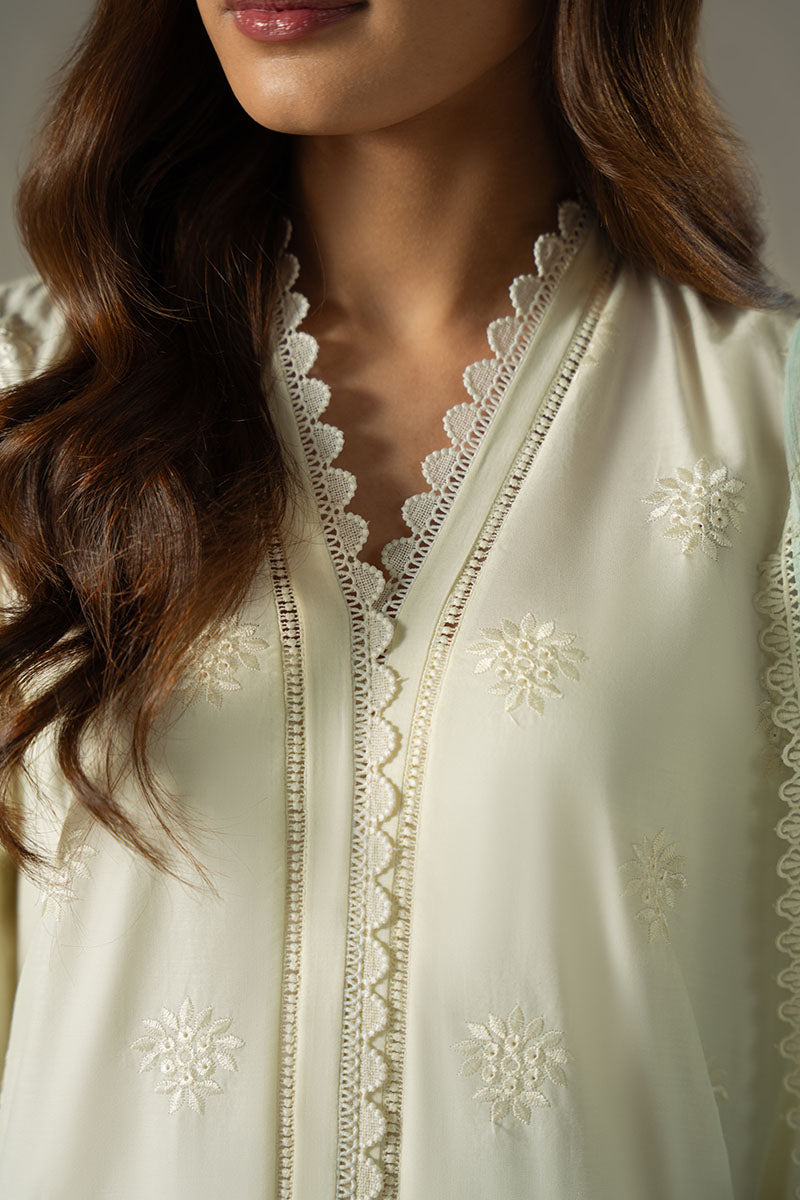 Cross Stitch | Chikankari Lawn 25 | FLORAL MELODY M Ivory Lawn