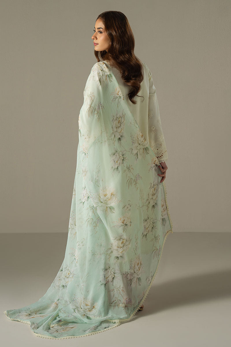 Cross Stitch | Chikankari Lawn 25 | FLORAL MELODY S Ivory Lawn