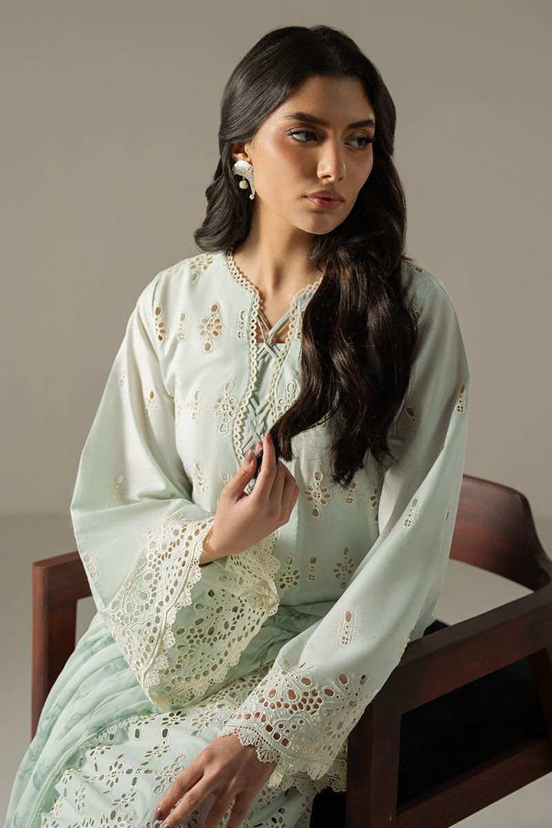 Cross Stitch | Chikankari Lawn 25 | BLUE AURA L Mint Lawn