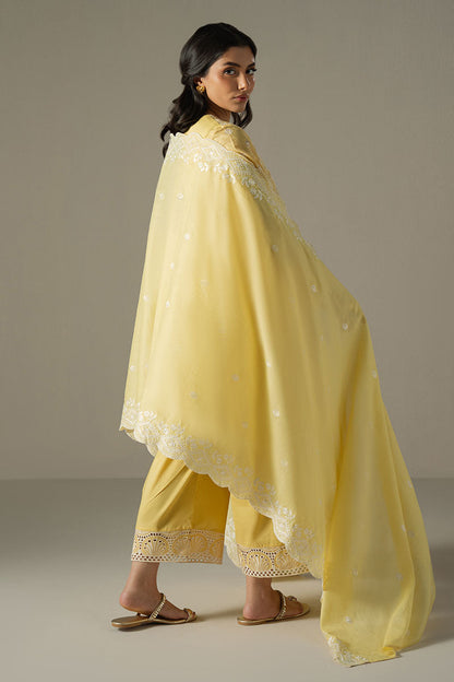 Cross Stitch | Chikankari Lawn 25 | ORCHID GEM S Yellow Lawn
