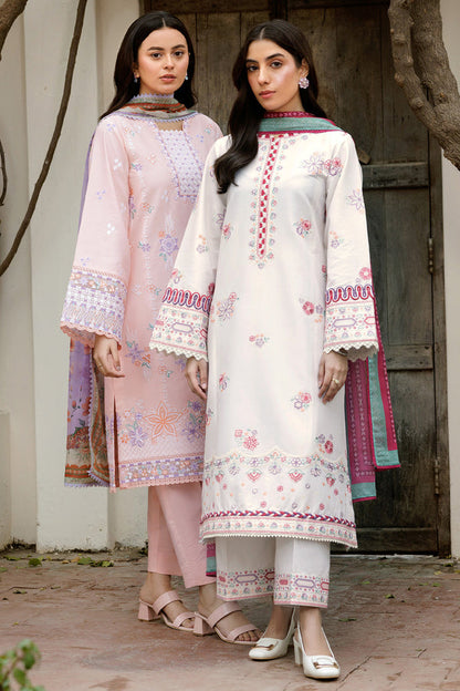 Farasha | Summer Weaves Embroidered Lawn | Pebble Glow XL White Lawn