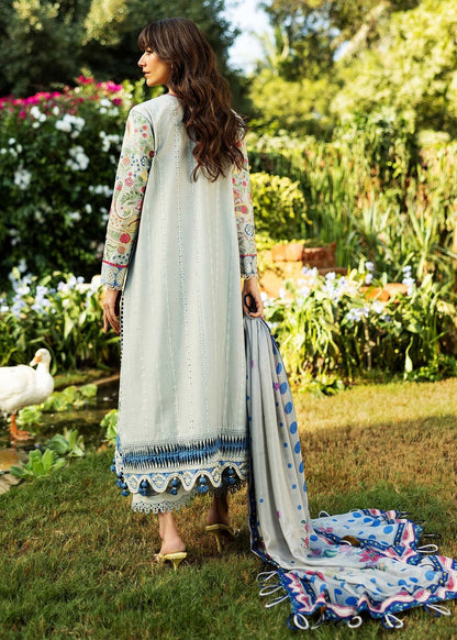 Sadaf Fawad Khan | Siraa Lawn 25 | PAISLEY GARDEN - A L Light Gray Lawn