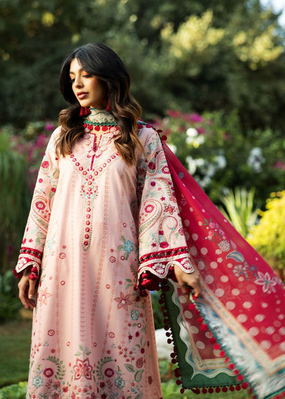 Sadaf Fawad Khan | Siraa Lawn 25 | PAISLEY GARDEN - B XL Light Pink Lawn