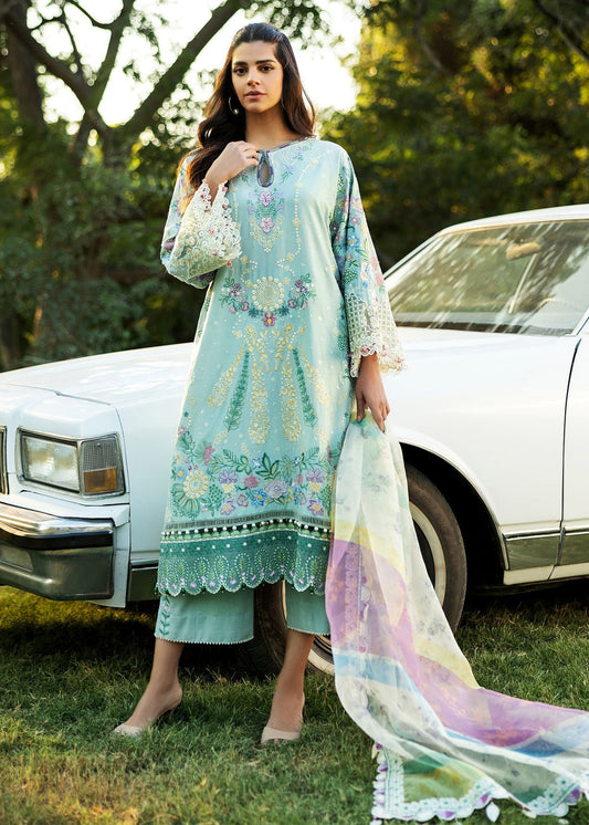 Sadaf Fawad Khan | Siraa Lawn 25 | MID SUMMER EVENING - A XS Sky Blue Lawn