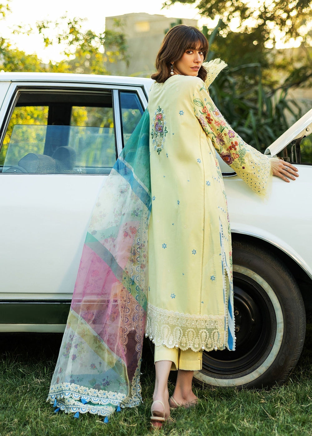 Sadaf Fawad Khan | Siraa Lawn 25 | MID SUMMER EVENING - B S Pastel Yellow Lawn