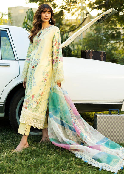 Sadaf Fawad Khan | Siraa Lawn 25 | MID SUMMER EVENING - B Custom Size Pastel Yellow Lawn