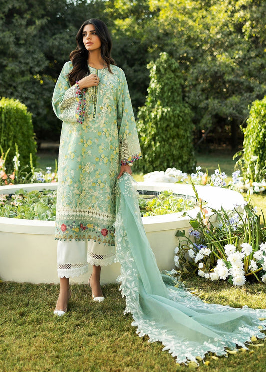 Sadaf Fawad Khan | Siraa Lawn 25 | BLOOM - B XS Mint Green Lawn