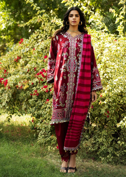 Sadaf Fawad Khan | Siraa Lawn 25 |WISTERIA - B XS Blood Red Lawn