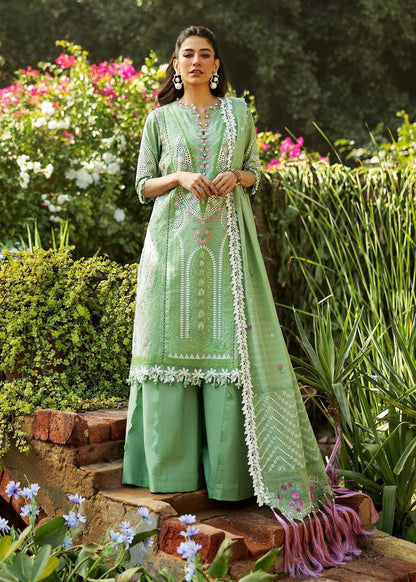 Sadaf Fawad Khan | Siraa Lawn 25 | FRENCH HEARTS - A M Mint Green Lawn