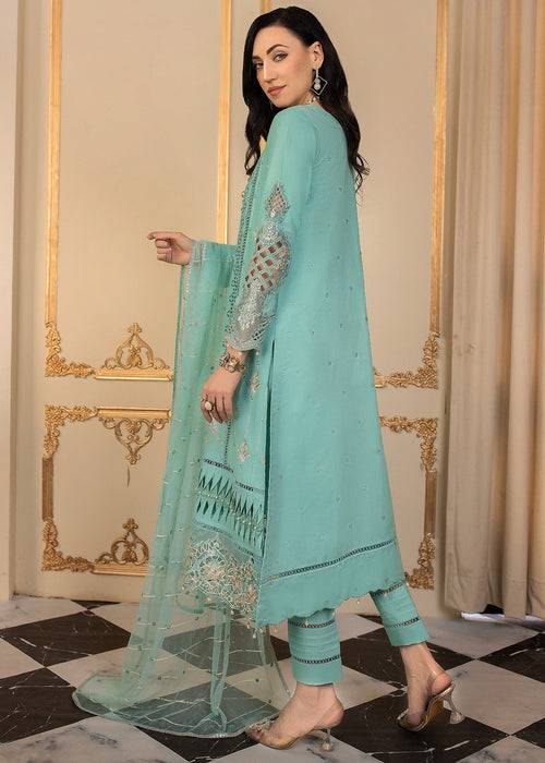 Meem | Anaya 25 | PITCH CYAN - Pakistani Designer Dress - by Meem | Type: Ladies Clothes - 100% Original at Saira Sultan