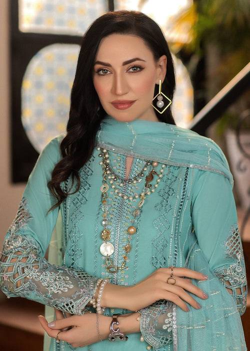 Meem | Anaya 25 | PITCH CYAN - Pakistani Designer Dress - by Meem | Type: Ladies Clothes - 100% Original at Saira Sultan