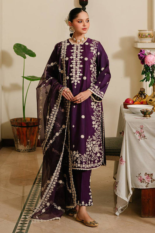 Cross Stitch | Eid Lawn 24 | PLUM GRAIN - Pakistani Designer Dress - by Cross Stitch | Type: Luxury - 100% Original at Saira Sultan