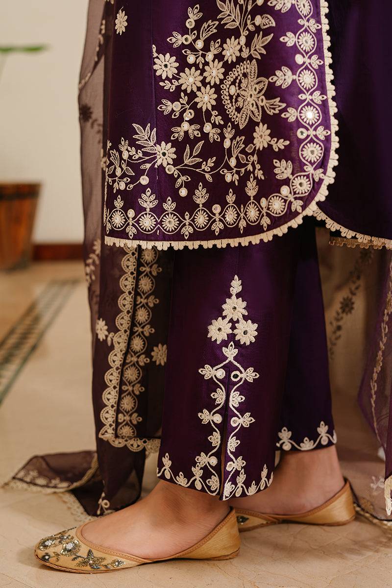 Cross Stitch | Eid Lawn 24 | PLUM GRAIN - Pakistani Designer Dress - by Cross Stitch | Type: Luxury - 100% Original at Saira Sultan