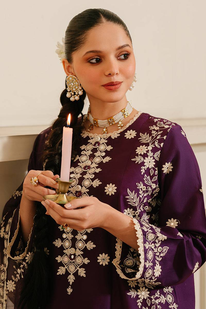 Cross Stitch | Eid Lawn 24 | PLUM GRAIN - Pakistani Designer Dress - by Cross Stitch | Type: Luxury - 100% Original at Saira Sultan