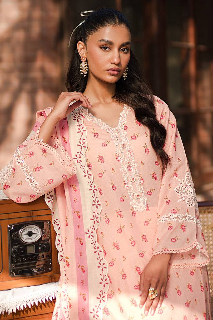 Cross Stitch | Eid Lawn 24 | PEACH GLAM - Pakistani Designer Dress - by Cross Stitch | Type: Luxury - 100% Original at Saira Sultan