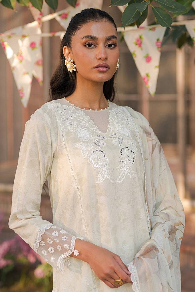 Cross Stitch | Eid Lawn 24 | WHISPERING WHITE - Pakistani Designer Dress - by Cross Stitch | Type: Luxury - 100% Original at Saira Sultan