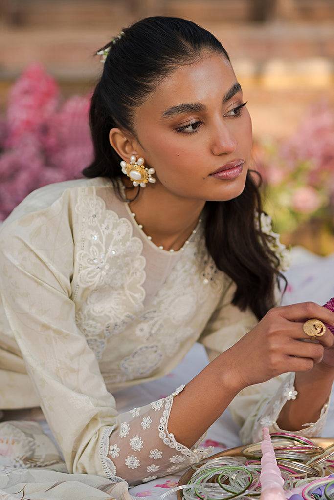 Cross Stitch | Eid Lawn 24 | WHISPERING WHITE - Pakistani Designer Dress - by Cross Stitch | Type: Luxury - 100% Original at Saira Sultan