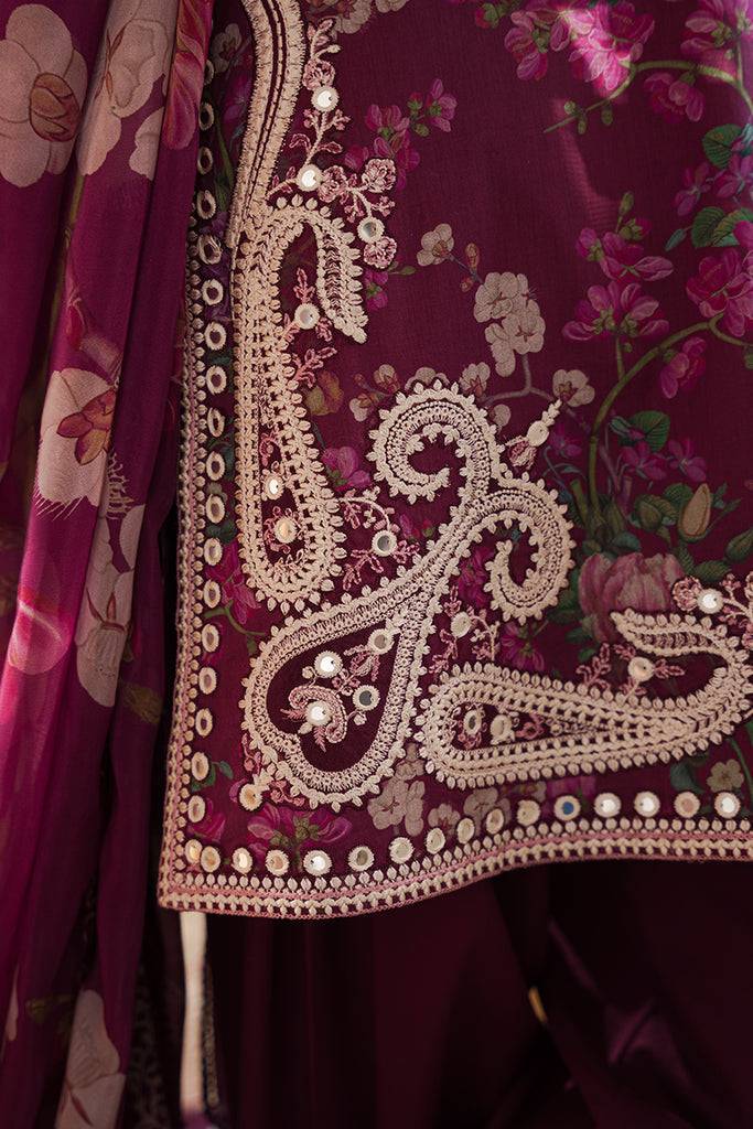 Cross Stitch | Eid Lawn 24 | IRIS MAUVE - Pakistani Designer Dress - by Cross Stitch | Type: Luxury - 100% Original at Saira Sultan