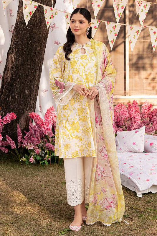Cross Stitch | Eid Lawn 24 | IVORY GARLAND - Pakistani Designer Dress - by Cross Stitch | Type: Luxury - 100% Original at Saira Sultan