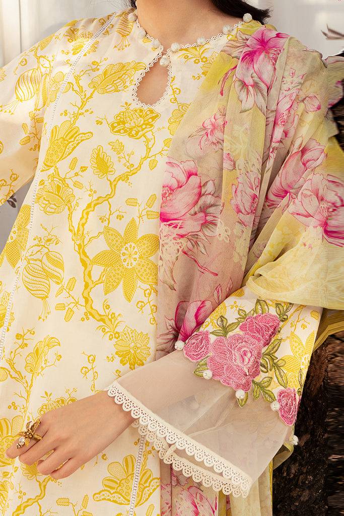 Cross Stitch | Eid Lawn 24 | IVORY GARLAND - Pakistani Designer Dress - by Cross Stitch | Type: Luxury - 100% Original at Saira Sultan