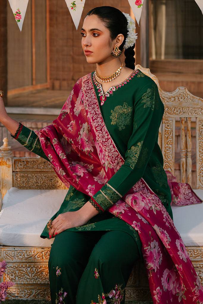 Cross Stitch | Eid Lawn 24 | OPULENT GREEN - Pakistani Designer Dress - by Cross Stitch | Type: Luxury - 100% Original at Saira Sultan