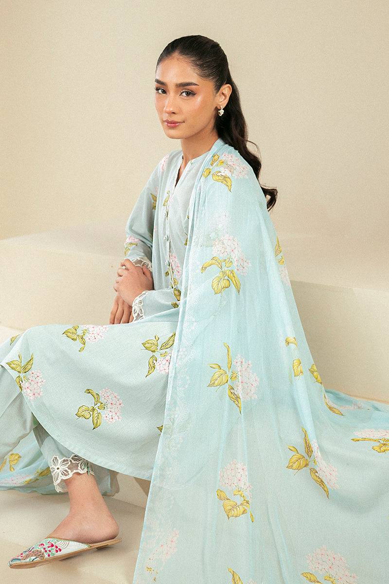 Cross Stitch | Daily Lawn 24 | DIM GRAY-3 PIECE LAWN SUIT - Pakistani Designer Dress - by Cross Stitch | Type: Casuals - 100% Original at Saira Sultan