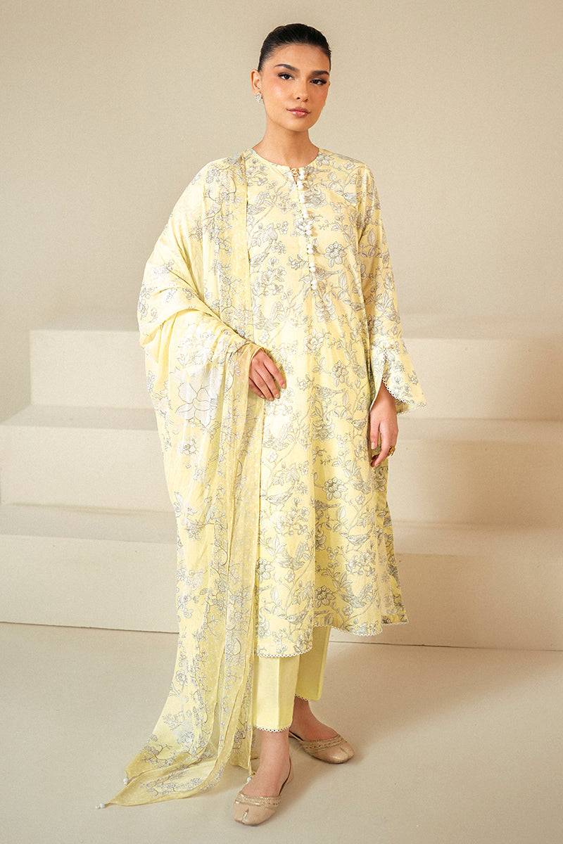 Cross Stitch | Daily Lawn 24 | CREAM BRULEE-3 PIECE LAWN SUIT - Pakistani Designer Dress - by Cross Stitch | Type: Casuals - 100% Original at Saira Sultan