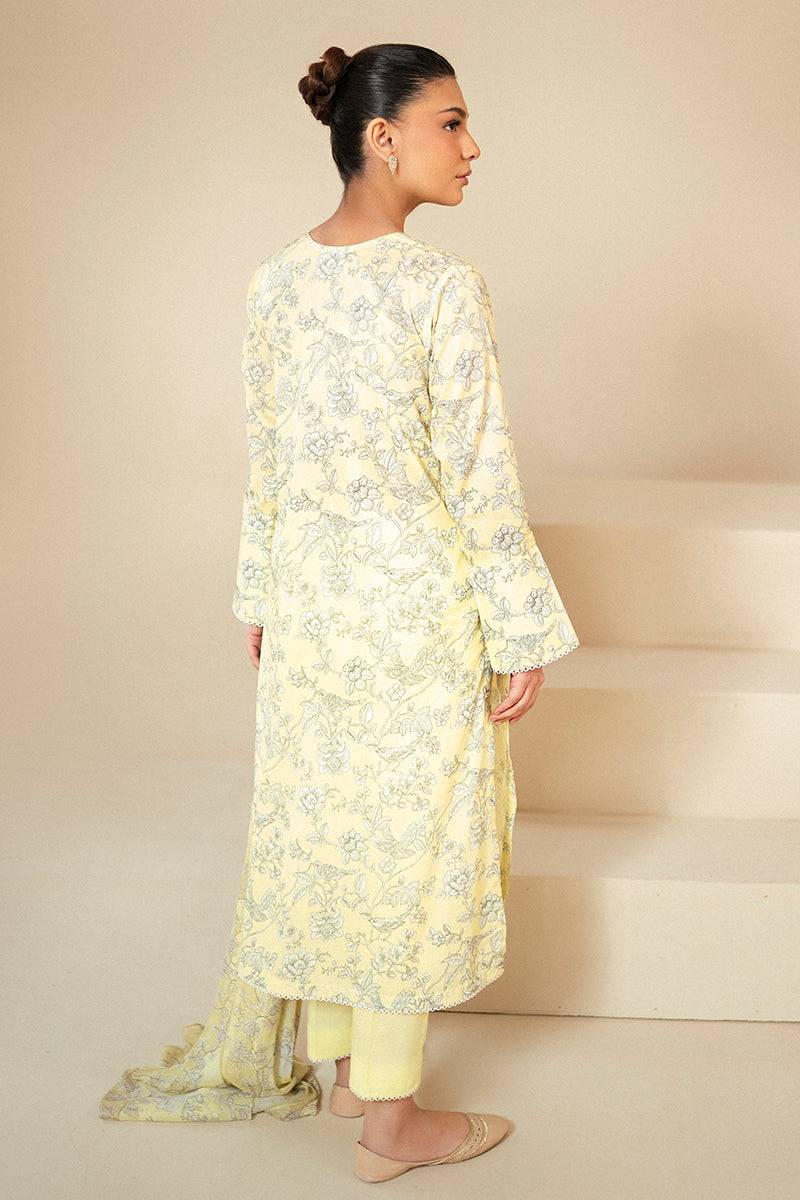 Cross Stitch | Daily Lawn 24 | CREAM BRULEE-3 PIECE LAWN SUIT - Pakistani Designer Dress - by Cross Stitch | Type: Casuals - 100% Original at Saira Sultan