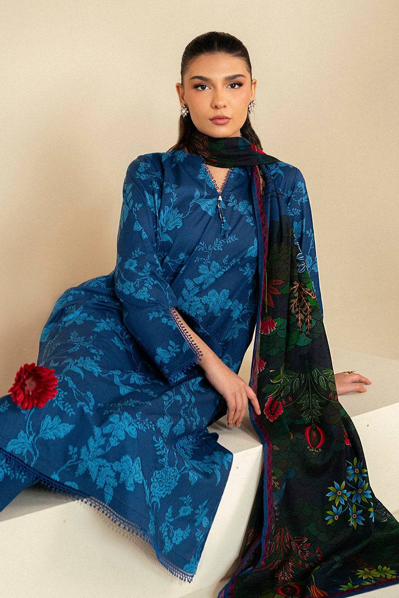 Cross Stitch | Daily Lawn 24 | TEAL OAKLEY-3 PIECE LAWN SUIT - Pakistani Designer Dress - by Cross Stitch | Type: Casuals - 100% Original at Saira Sultan