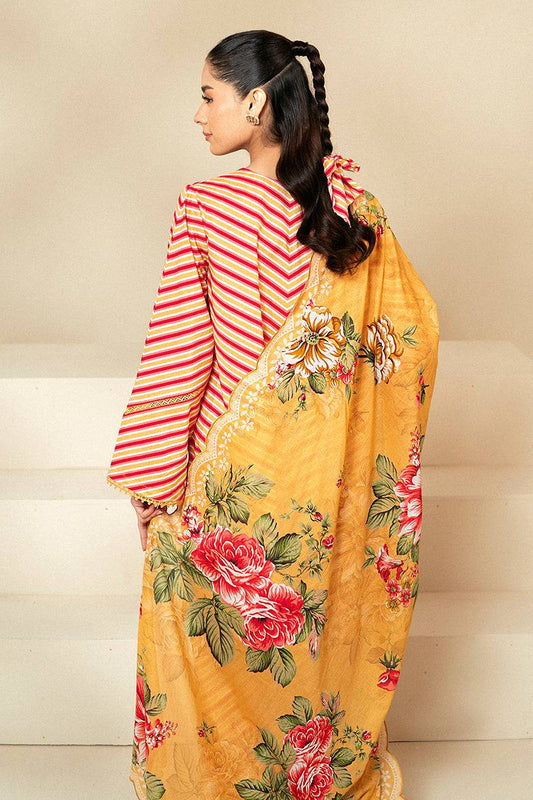 Cross Stitch | Daily Lawn 24 | GOLDEN ROSADO-3 PIECE LAWN SUIT - Pakistani Designer Dress - by Cross Stitch | Type: Casuals - 100% Original at Saira Sultan