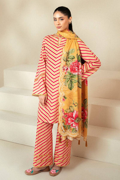 Cross Stitch | Daily Lawn 24 | GOLDEN ROSADO-3 PIECE LAWN SUIT - Pakistani Designer Dress - by Cross Stitch | Type: Casuals - 100% Original at Saira Sultan