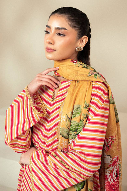 Cross Stitch | Daily Lawn 24 | GOLDEN ROSADO-3 PIECE LAWN SUIT - Pakistani Designer Dress - by Cross Stitch | Type: Casuals - 100% Original at Saira Sultan