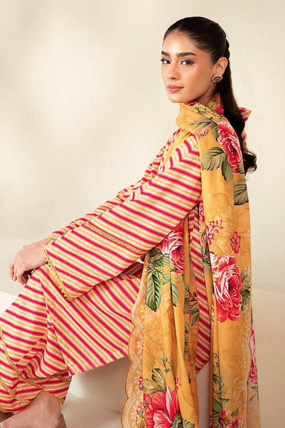 Cross Stitch | Daily Lawn 24 | GOLDEN ROSADO-3 PIECE LAWN SUIT - Pakistani Designer Dress - by Cross Stitch | Type: Casuals - 100% Original at Saira Sultan