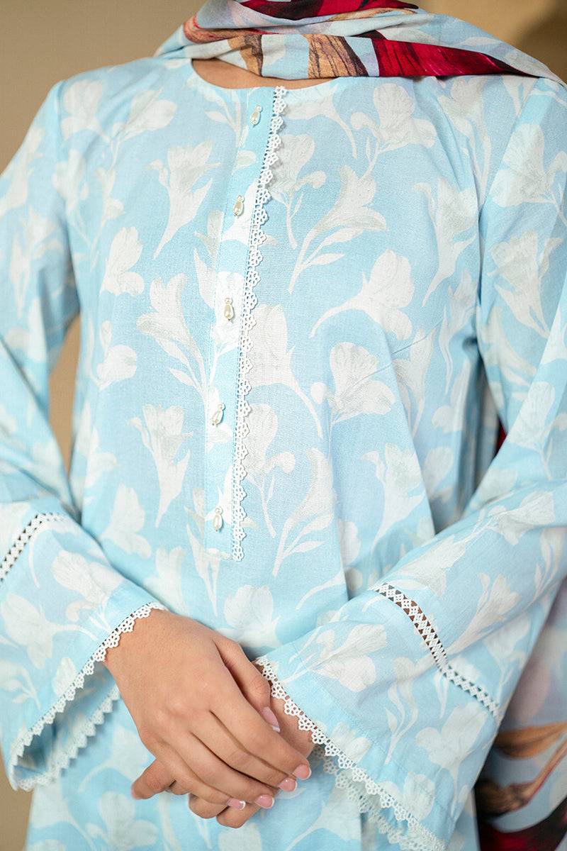 Cross Stitch | Daily Lawn 24 | TULIP GLAM-3 PIECE LAWN SUIT - Pakistani Designer Dress - by Cross Stitch | Type: Casuals - 100% Original at Saira Sultan
