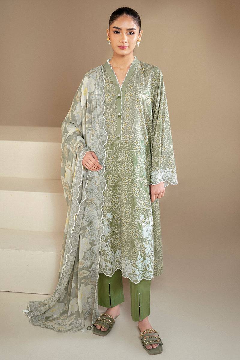 Cross Stitch | Daily Lawn 24 | SAGE BREEZE-3 PIECE LAWN SUIT - Pakistani Designer Dress - by Cross Stitch | Type: Casuals - 100% Original at Saira Sultan