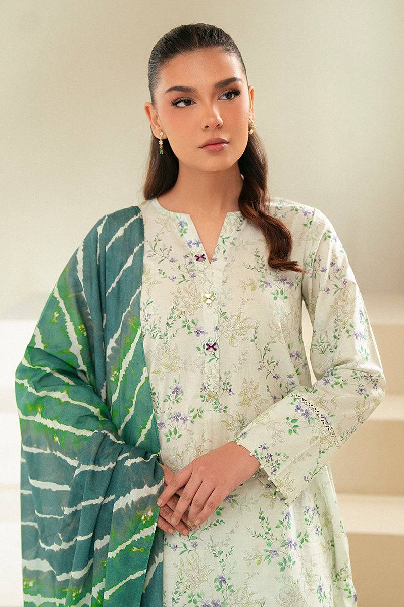 Cross Stitch | Daily Lawn 24 | LAUREL MINT-3 PIECE LAWN SUIT - Pakistani Designer Dress - by Cross Stitch | Type: Casuals - 100% Original at Saira Sultan