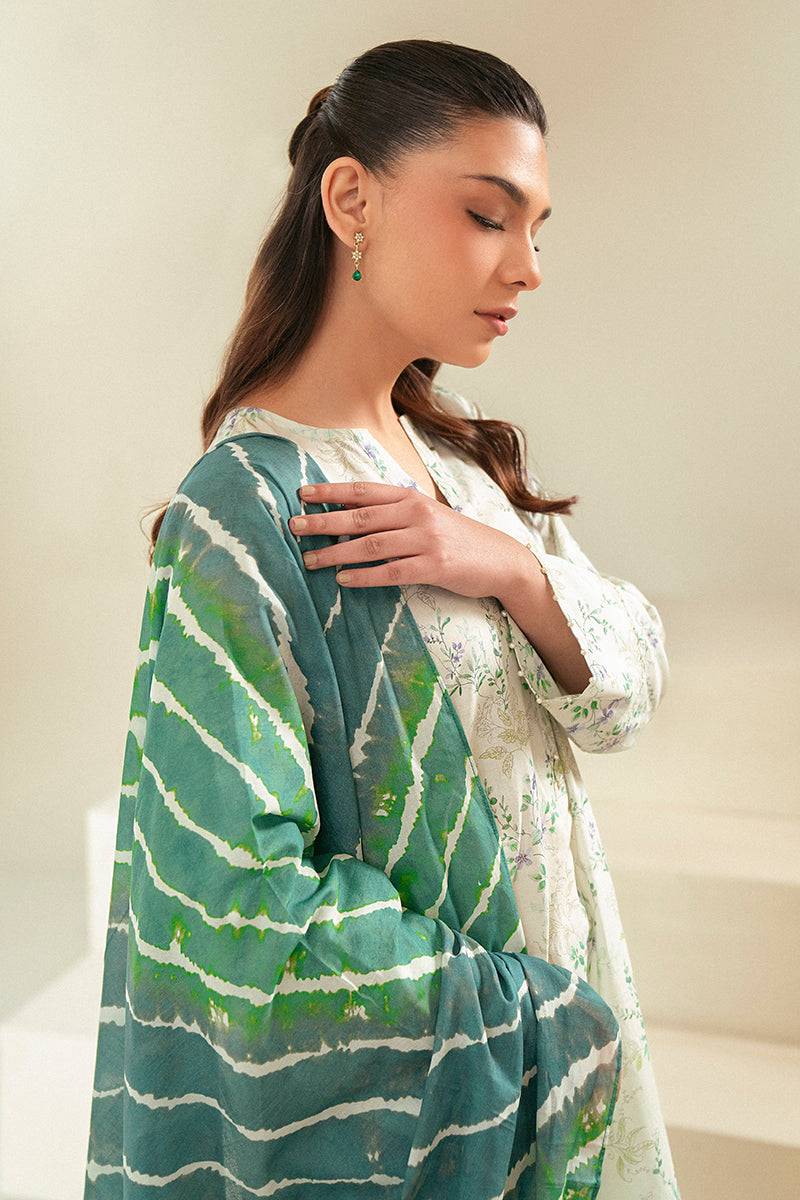 Cross Stitch | Daily Lawn 24 | LAUREL MINT-3 PIECE LAWN SUIT - Pakistani Designer Dress - by Cross Stitch | Type: Casuals - 100% Original at Saira Sultan