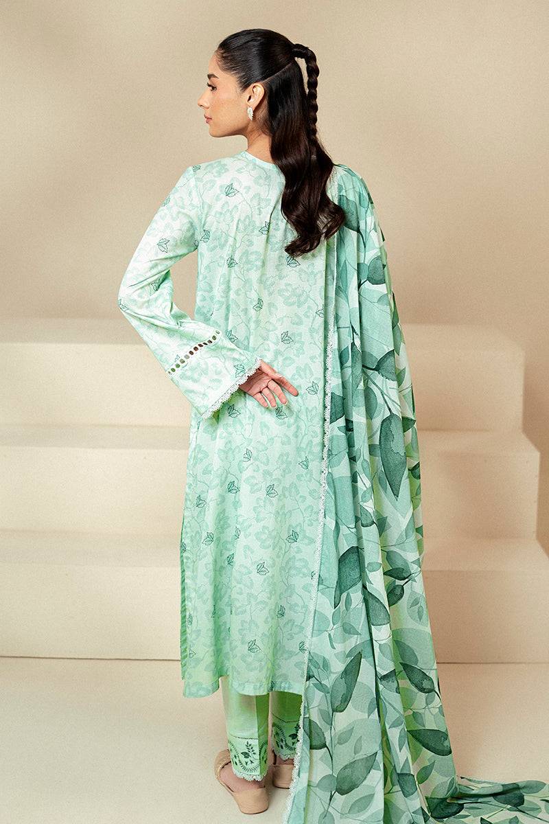 Cross Stitch | Daily Lawn 24 | MINTY MEADOW-3 PIECE LAWN SUIT - Pakistani Designer Dress - by Cross Stitch | Type: Casuals - 100% Original at Saira Sultan