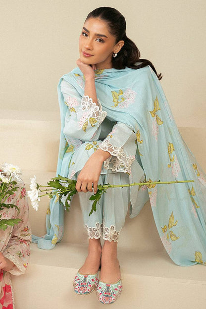 Cross Stitch | Daily Lawn 24 | DIM GRAY-3 PIECE LAWN SUIT - Pakistani Designer Dress - by Cross Stitch | Type: Casuals - 100% Original at Saira Sultan