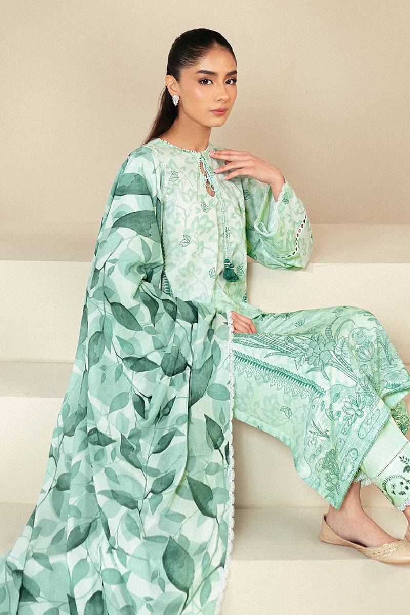 Cross Stitch | Daily Lawn 24 | MINTY MEADOW-3 PIECE LAWN SUIT - Pakistani Designer Dress - by Cross Stitch | Type: Casuals - 100% Original at Saira Sultan